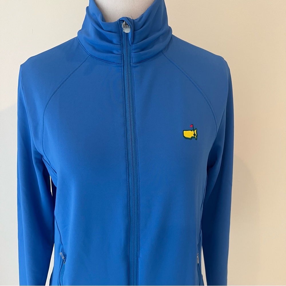NWT Masters Golf Blue Full Zip Athletic Tech Jacket by Magnolia Lane Sz Medium - Picture 2 of 15